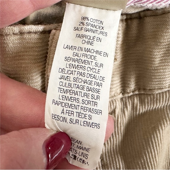 L.L. Bean Corduroy Pants women’s 10R tan favorite fit straight preppy cabincore - Picture 9 of 12